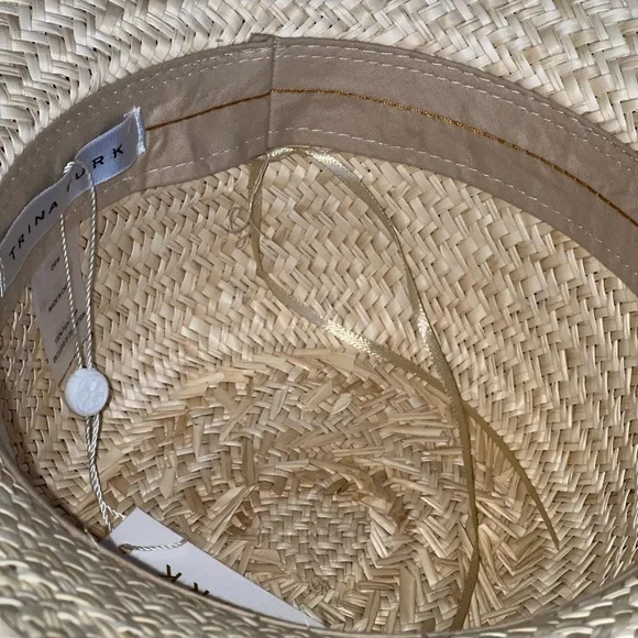 Trina Turk “Loma Lamp Shade” / wide brim woven natural straw  display picture 1
